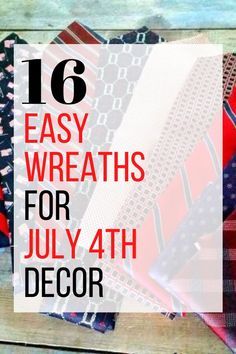 Wreath Ideas For Front Door, 4th Of July Wreaths, Front Door Diy, 4th July Crafts, Easy Wreaths, Door Diy, Cheap Crafts, Diy Wreaths, 4th Of July Decorations