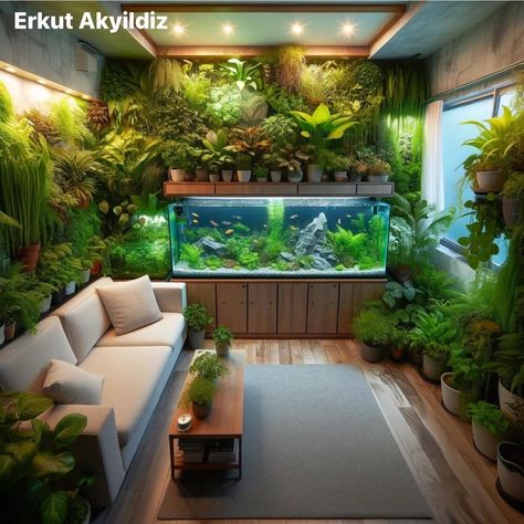 Dream Balcony, Feature Wall Bedroom, Magical House, Fishing Room, Aquarium Ideas, Freshwater Aquarium Fish, Neon Decor, Home Aquarium, Minimalist Apartment