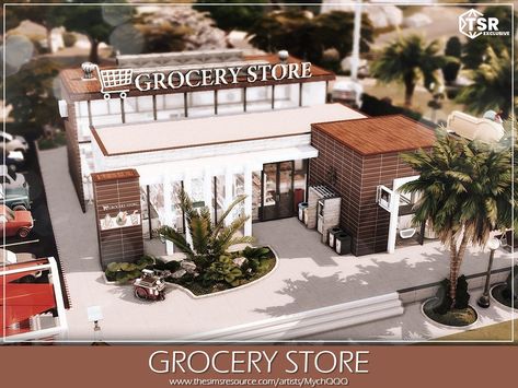 The Sims Resource - Grocery Store Sims Retail Store, Sims 4 Functional Grocery Store, Sims 4 Retail Store Build, Sims 4 Retail Cc, Sims 4 Grocery Store, Sims 4 Retail Store, Bloxburg Grocery Store, Sims4 Builds, Ts4 Builds