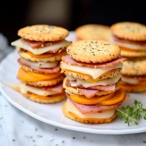 Ritz Cracker Party Sandwiches, Fried Sides, Cream Cheese Loaf, Biscuits Sandwich, Cracker Sandwiches, Greek Yogurt Oatmeal, Peaches Cream Cheese, Cheese Loaf, Toast Aperitif