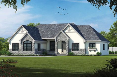 French-country House Plan - 2 Bedrooms, 2 Bath, 2632 Sq Ft Plan 10-1463 French House Plans, Bathroom French Country, 2 Bed House, European House Plans, French Country House Plans, European House Plan, French Style Homes, Floor Plan Drawing, Activity Center