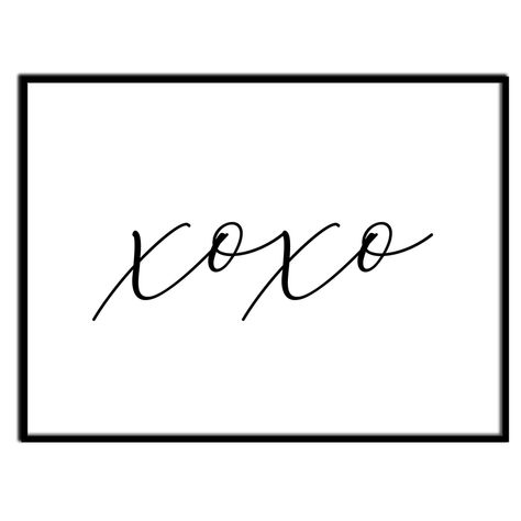 Xo Tattoo Design, Xoxo Tattoo Ideas, Xoxoxo Tattoo, Xoxo Tattoo, Xoxo Poster, Over The Bed Art, Xoxo Artwork, Xoxo Wall Art, Xo Print