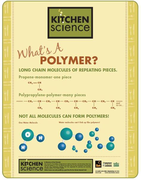 What is a Polymer? #ScienceAtHome #KitchenScience #Chemistry Polymer Chemistry Notes, Polymers Chemistry Notes, Polymers Chemistry, Academic Journal, Polymer Chemistry, Polymer Science, Kitchen Chemistry, Chemistry Posters, Franklin Institute