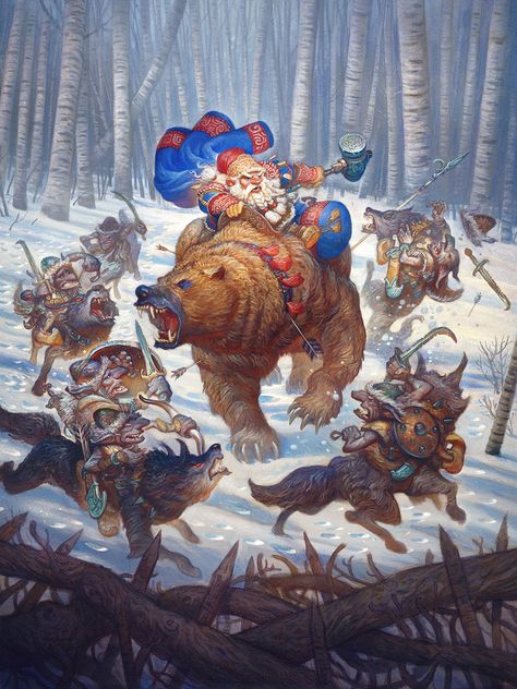 The Dangers of Christmas Shopping: Digital Work | Muddy Colors Justin Gerard, Dnd Ideas, Fantasy Races, Fantasy Images, Dnd Art, Fantasy Monster, Wow Art, High Fantasy, Fantasy Warrior