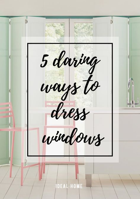 Choose curtains, shutters and blinds in inspirational colours, patterns or combinations of both to give your room bold designer style. The ranges from Hillarys offer a huge choice, so here’s our pick of the most striking ways to dress your windows for spring... #windows #spring #daring #interiors Huge Windows Bedroom, How To Dress Small Windows, How To Dress A Window, Window Dressing Ideas Bedroom, Window Dressings Ideas, Shutters And Curtains Together, Curtains Over Shutters, Dressing Windows, Window Dressing Ideas