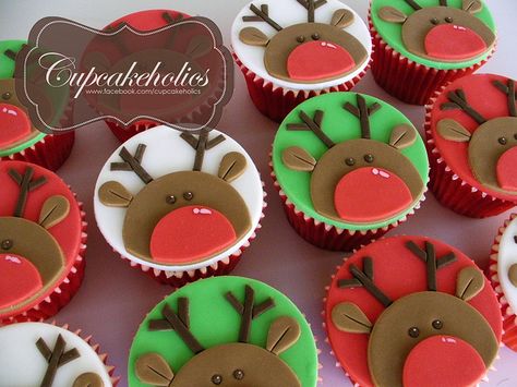 Christmas 2012 | Reindeer Cupcakes | Cupcakeholics | Flickr Sweater Cupcakes, Christmas Cupcake Cake, Winter Torte, Deco Cupcake, Reindeer Cupcakes, Reindeer Cakes, Christmas Cupcakes Decoration, Christmas Cupcake Toppers, Christmas Cake Designs