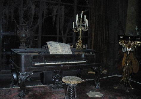 Music Room - Haunted Mansion Flash Pictures, Haunted Mansion Ride, Victorian Vampire, Victorian Aesthetic, Catty Noir, Disney Haunted Mansion, Victorian Goth, Art Ancien, Gothic Aesthetic