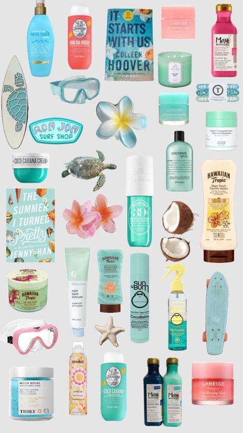 Beach Must Haves, Summer Bag Essentials, Skincare Summer, Summer Necessities, Surf Room, Coconut Dream, Preppy Beach, Skin Care Items, Coconut Girl