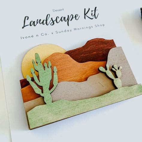 Desert Crafts, Desert Scape, Construction Paper Art, Desert Diorama, Lapbook Ideas, Desert Landscape Art, Birthday Craft, Children's Church Crafts, Layered Art