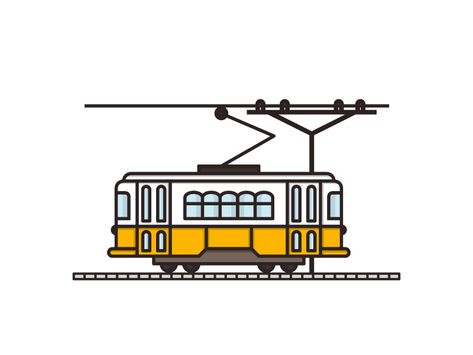 Train Icon Aesthetic, Tram Drawing, Train Doodle, Transportation Illustration, Rel Kereta, Graphic Design Illustrator, Train Graphic, Train Tattoo, Train Vector