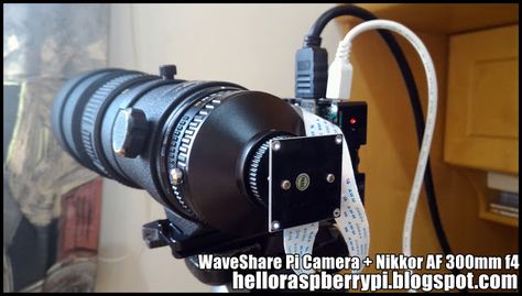 Hello Raspberry Pi: Pi telecamera - WaveShare Raspberry Pi Camera module connect to 300mm tele lens Raspberry Pi Camera, Telescopes, Diy Electronics, Raspberry Pi, Arduino, How To Build, Headset, Cameras, Raspberry