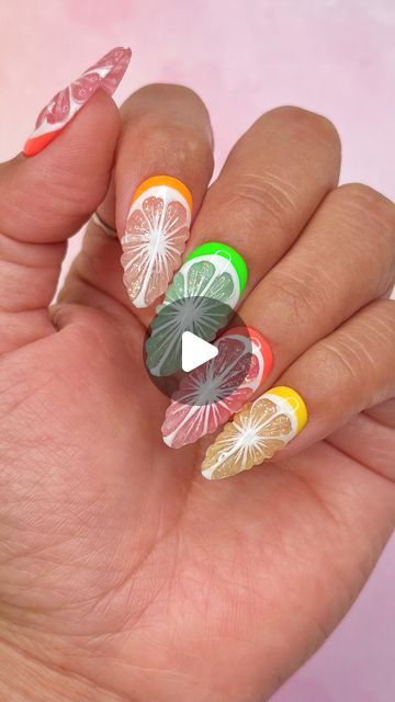 Citrus Nail Art, Citrus Nails, Lime Nails, Lemon Nails, Slice Of Lime, Yellow Nails, Nail Tutorials, Nail Tech, Diy Nails