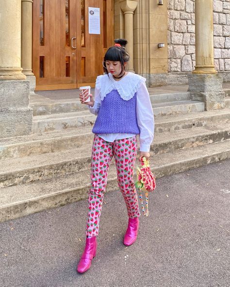 Crazy Fashion Outfits, Eccentric Outfits, Maximalist Fashion Style, Clown Style, Quirky Outfits, Toothpaste Kisses, Clothes Pastel, Maximalist Outfit, Maximalist Outfits