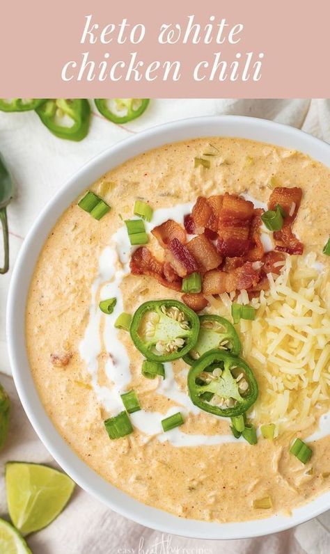 Keto White Chicken Chili, Keto Comfort Food, Breakfast Low Carb, Keto Vegan, Resep Diet, Keto Soup, Recetas Keto, Low Carb Soup, Low Carb Diet Recipes