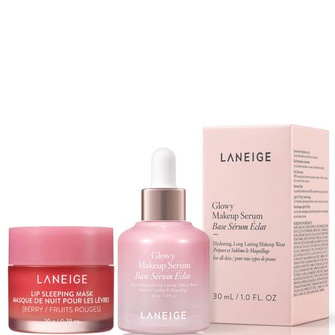 Introducing the LANEIGE Skin and Lip Faves, a deluxe set featuring two of the brand’s most iconic products for dewy, plump-looking skin.  Set Contents:  Lip Sleeping Mask in ‘Berry’ 20g Presented in a mouth-watering berry flavour, this conditioning formula offers lasting nourishment to the lips, helping to minimise feelings of roughness and cracking. At its core, Moisture Wrap™ technology works to deliver a lasting boost of hydration, while a Berry Mix Complex™ promotes silky-smooth results.  Gl Glowy Makeup Serum, Makeup Serum, Beauty Works, Skincare Gift Set, Purple Shampoo, Lip Sleeping Mask, Tinted Lip Balm, Moisturizer With Spf, Skin Products