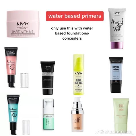 Water Based Makeup, Acne Safe Makeup, Water Based Foundation, Safe Makeup, Water Based Primer, Makeup Artist Kit, Makeup For Black Skin, Beauty Makeup Tutorial, Swag Makeup