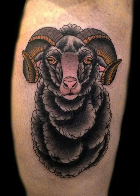 Black Sheep Tattoo, Lamb Tattoo, Tattoo Cool, Sheep Tattoo, Ram Tattoo, Sheep Skull, O Tattoo, Tattoo Prices, Magic Tattoo