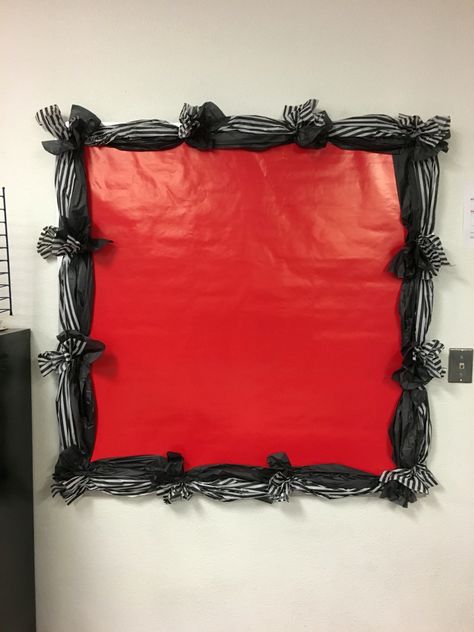 Red Black And White Bulletin Boards, Red Classroom Theme, School Classroom Themes, Middle School Classroom Themes, Student Council Activities, Black Bulletin Boards, Sunday School Room Decor, Red Classroom, School Room Decor