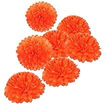 Tea Party Dessert Table, Diy Tissue Paper Flowers, Pom Poms Diy, Flowers For Birthday, Pom Pom Flower, Orange Tissue Paper, Paper Flower Ball, Hanging Wedding Decorations, Tissue Paper Flowers Diy