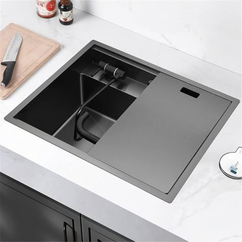 65 * 45 * 23cm Bar Sink Hidden Kitchen Sink 304 Stainless Steel Single Groove Invisible with Cover (A) () : Amazon.ca: Tools & Home Improvement Hidden Kitchen Sink, Black Stainless Steel Kitchen, Kitchen Chores, Hidden Bar, Western Restaurant, Hidden Kitchen, Sink Sizes, Single Bowl Sink, Bar Sink