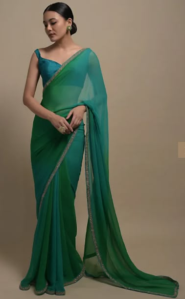 Saree Closet, Plain Sari, Plain Chiffon Saree, Chiffon Saree Party Wear, Draping Saree, Saree Inspiration, Hijab Styling, Saree Drapes, डिजाइनर कपड़े