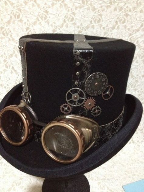 Imagen de Oujosama Steam Punk Diy, Mode Steampunk, Steampunk Aesthetic, Steampunk Top Hat, Steampunk Halloween, Steampunk Goggles, Steampunk Hat, Style Steampunk, Steampunk Wedding