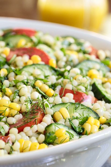 Lemon Asparagus Couscous Salad, Pearl Couscous Pasta Salad, Mediterranean Corn Salad, Cold Couscous Salad, Pearl Cous Cous Salad, Pearled Couscous Salad, Spinach Couscous, Pearl Pasta, Vegetable Couscous Salad