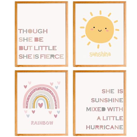 Posters For Office, Boho Nursery Wall Decor, She Is Sunshine, Girls Bedroom Wall Decor, Halloween Birthdays, Girl Nursery Wall Art, Wall Art Set Of 4, Spa Lounge, Stylish Wall Decor