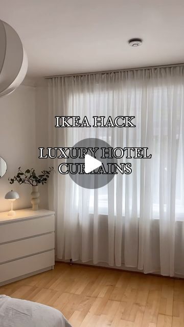 Curtains Hotel Style, Vidga Ikea Curtains Hack, Ikea Sheer Curtains, Living Room Curtains Ideas Modern, Condo Living Room Ideas, Pilates Reformer Studio, Modern Curtains Living Room, Ikea Drapes, Hotel Curtains