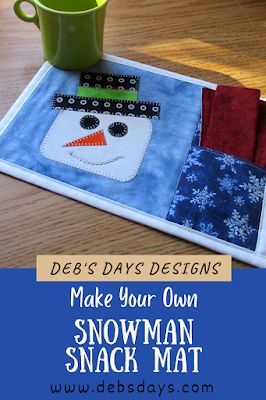 Snowman Snack, Homemade Gift Idea, Kitchen Sewing, Quilted Table Runners Christmas, Printable Snowman, Christmas Sewing Projects, Mug Rug Patterns, Holiday Sewing, Fall Sewing