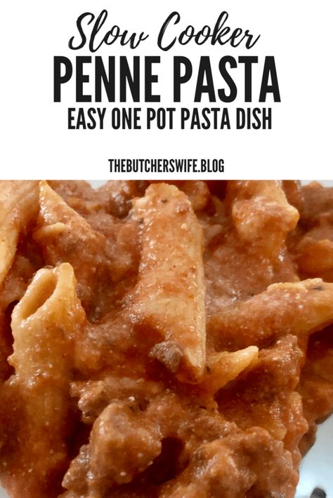 Slow Cooker Penne Pasta is a delicious one pot meal! Homemade Spaghetti Sauce Easy, Slow Cooker Pasta Recipes, Crockpot Pasta Recipes, Small Slow Cooker, Crockpot Pasta, Pasta Penne, Homemade Spaghetti Sauce, Slow Cooker Pasta, One Pot Meal