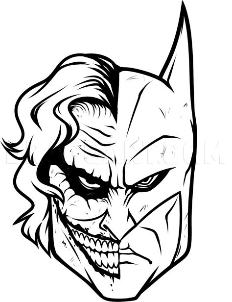 Batman Joker Drawing, Batman And Joker Drawing, Dc Comics Art Drawings, Joker Face Drawing, Joker Drawing Easy, Batman Joker Art, Dc Drawings, Joker Art Drawing, Joker Logo