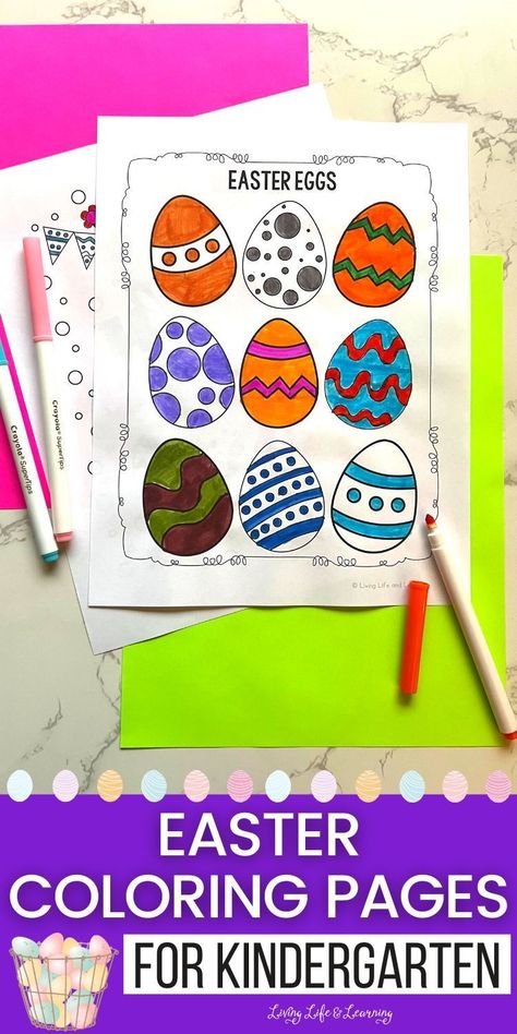 Experience Easter with this printable Easter Coloring Pages for   Kindergarten. Educational fun awaits with festive activities that   homeschooling moms will love! Easter will be super fun if you include   this activity to your homeschool curriculum! Coloring Pages For Kindergarten, Kindergarten Easter, Printable Easter Coloring Pages, Printable Easter Activities, Easter Worksheets, Festive Activities, Printable Kindergarten, Easter Books, Easter Coloring