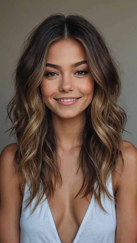 Skincare Lifestyle, Gorgeous Hairstyles, Brunette Hair With Highlights, Brown Hair Balayage, Balayage Brunette, Light Brown Hair, Brunette Hair, Great Hair, Brunettes