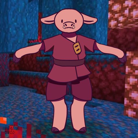 Minecraft Piglin Art, Minecraft Piglin Fan Art, Piglin Minecraft Fanart, Piglin Minecraft, Minecraft Piglin, Fantasy Punk, Oc Concept, Minecraft Pig, Minecraft Wallpaper