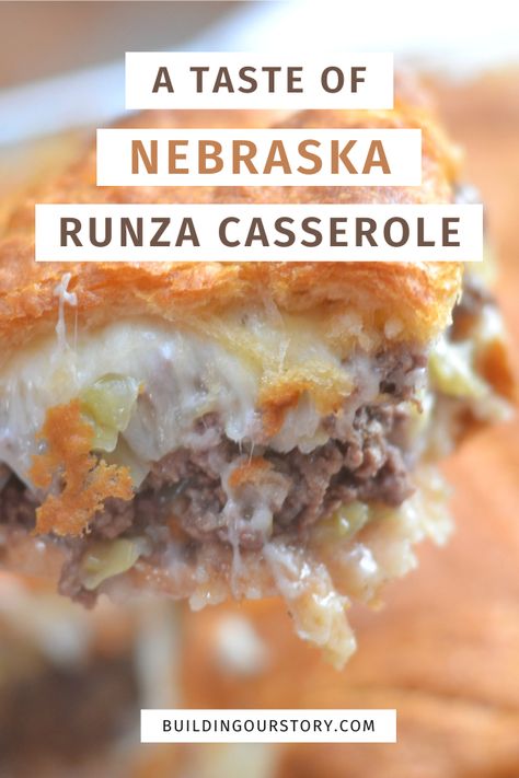 Nebraska Runza Recipe, Easy Runza Casserole, Runza Recipe With Sauerkraut, Cabbage Burger Casserole, Runza Casserole Recipe, Runza Casserole Crescent Rolls, Runza Recipe Nebraska, Bierock Casserole, Bierocks Casserole Recipe