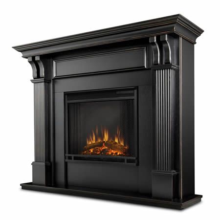 Ashley Black Wash Electric Fireplace Gel Fireplace, Black Electric Fireplace, Indoor Electric Fireplace, Wooden Mantel, Black Fireplace, Real Flame, Faux Fireplace, Fireplace Remodel, Diy Fireplace