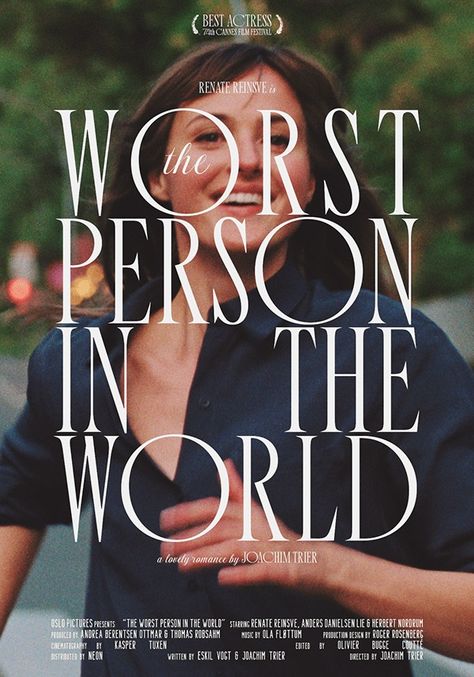 Creative Film Poster Design, The Worst Person In The World Poster, Indie Film Poster, The Worst Person In The World, Film Poster Ideas, Drama Poster Design, Artemis Poster, A24 Poster, Short Film Poster