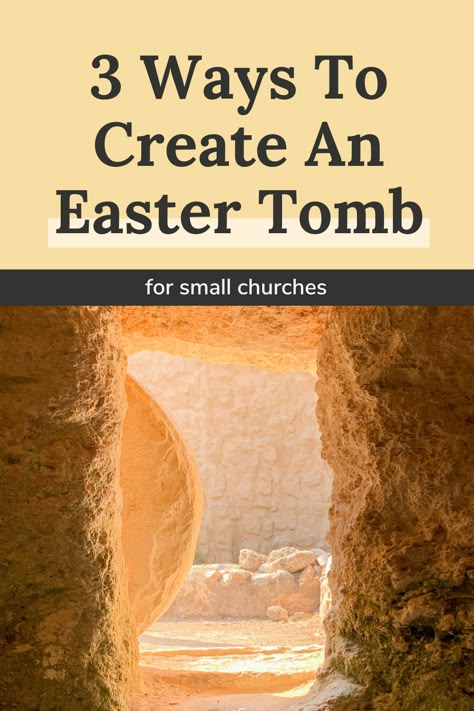 Easter Church Events For Kids, Easter Scene Ideas, Church Easter Decorations Sanctuary, Ward Activity Ideas, Easter Church Decor, Advent Wreath Ideas, Lds Easter, Easter Tomb, Advent Readings