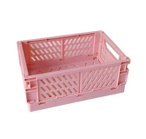 Colour Crate | Shrimp Pink - Venice Beach House Soft Room Decor, Plastic Crates, Aesthetic Room Ideas, Storage Trunks, Mini Storage, Crate Storage, Plastic Box Storage, Desktop Storage, Cosmetic Storage