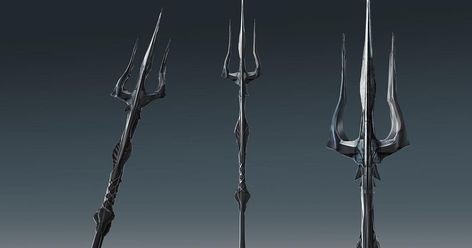 Trident Concept Art, Fantasy Trident, Ancient Atlantis, Marvel One Shots, Aquaman 2018, Types Of Swords, Fiction Idea, Mermaid Aesthetic, Cool Swords