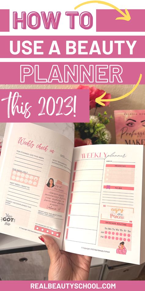 2023 BEAUTY PLANNER & JOURNAL: Paperback book Lux Skins, Beauty Planner, Motivational Notes, Beauty Journal, Planner And Journal, Goal Journal, Beauty Goals, Planner Journal, Beauty School