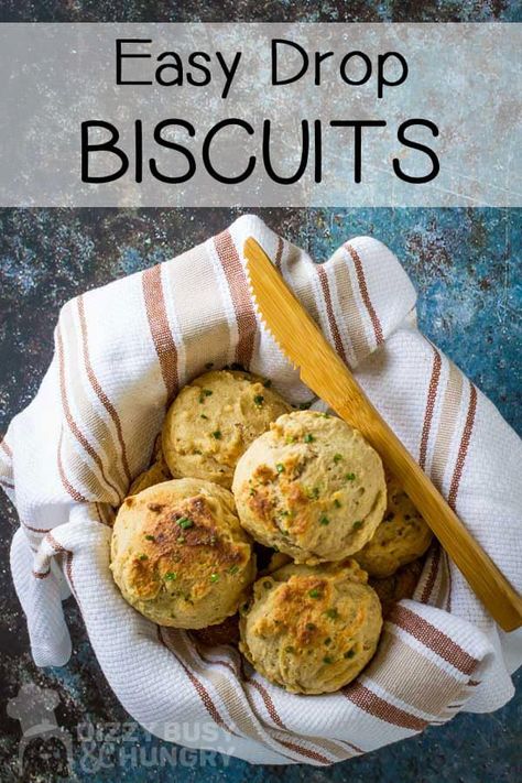 Cast Iron Biscuits, Easy Drop Biscuit Recipe, Drop Biscuit Recipe, Quick Dinner Sides, Easy Drop Biscuits, Drop Biscuits Recipe, Freezer Friendly Meals, Hearty Dinner Recipes, Drop Biscuits