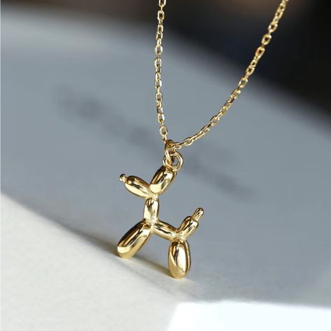 Nwt! Gold Color Necklace. Unrealistic Wishlist, Playful Jewelry, Hari Valentine, Boys Jewelry, Dog Pendant, Dog Necklace, Dog Jewelry, Balloon Dog, Mens Jewelry Necklace