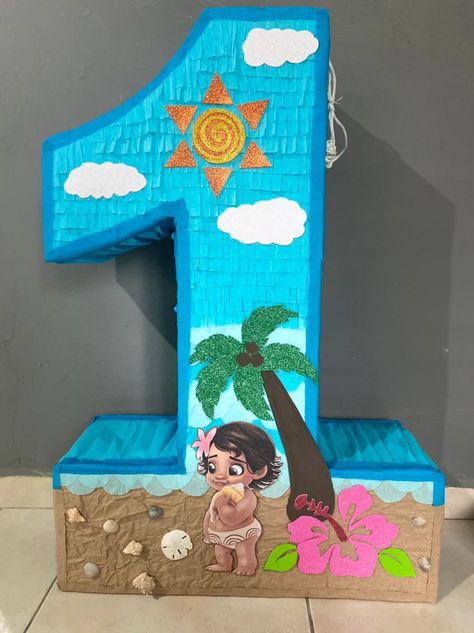 Moana Party Decorations, Moana Birthday Invitation, Moana Theme Birthday, Festa Moana Baby, Moana Bebe, Moana Theme, Moana Birthday Party, Simple Birthday Decorations, Diy Pinata