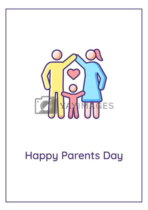 Happy Parents Day Card, Parents Day Card, Happy Parents Day, Christmas Cards Handmade Kids, Happy Parents, Parents Day, Yay Images, Creative Illustration, Christmas Cards Handmade