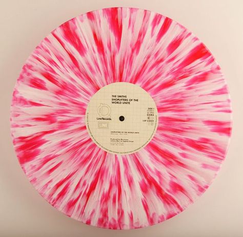 The Smiths – Shoplifters Of The World Unite white & pink splatter vinyl Shoplifters Of The World, Record Painting Ideas, Vinyl Record Art Ideas, Painted Records, Vinyl Paintings, Cd Wall Art, Record Wall Art, Vinyl Art Paint, Record Painting