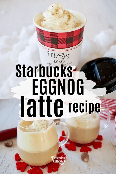 Eggnog Frappuccino, Warm Eggnog, Holiday Hot Drinks, Eggnog Latte Recipe, Holiday Coffee Drinks, Slow Cooker Drinks, Eggnog Coffee, Starbucks Frappuccino Recipe, Eggnog Latte