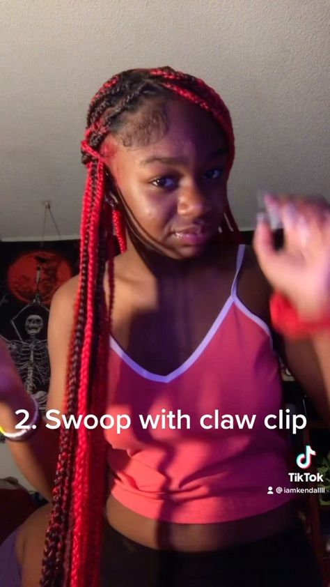 Swoop With Braids, Ways To Style Your Knotless Braids, Different Ways To Style Knotless Braids, Ways To Style Knotless Box Braids, Swoop Braids, Box Braids With Beads, Knotless Braids With Curls, Knotless Braids With Beads, Braids Styling