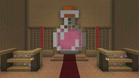 Minecraft Trophy Room Ideas, Minecraft Throne Room Design, Trophy Room Ideas, Trophy Room Minecraft, Minecraft Trophy Room, Dragon Egg Build Minecraft, Minecraft Dragon Egg Display, Minecraft Potion Shop, Dragon Egg Minecraft Stand